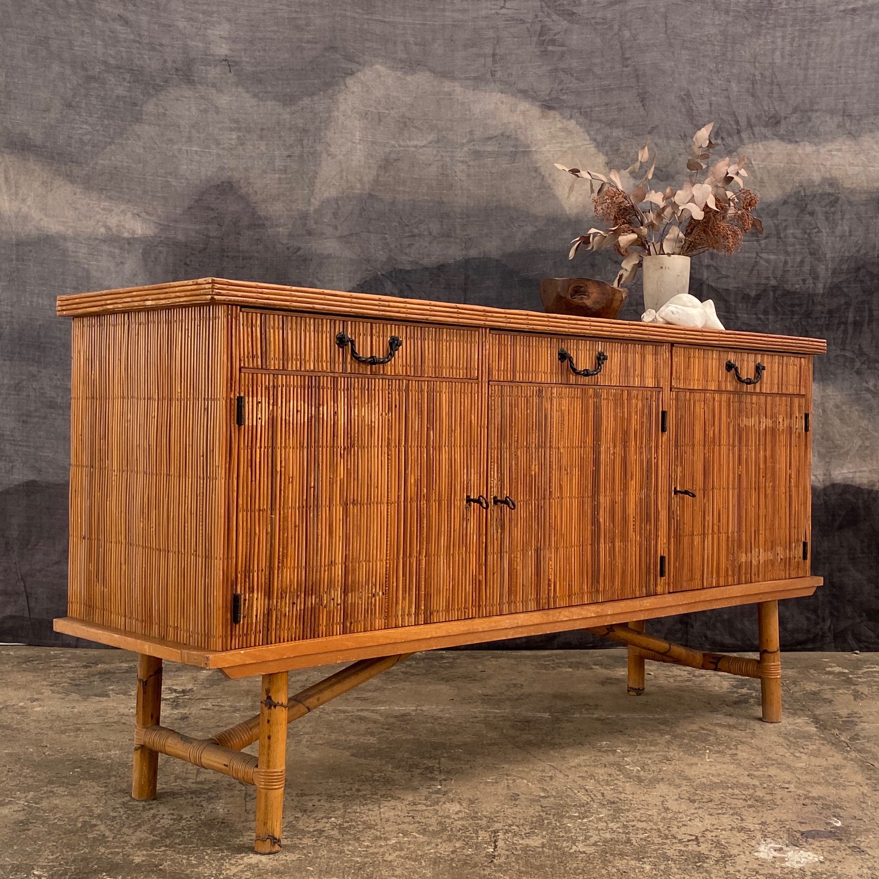 vintage rattan sideboard Objet Vagabond