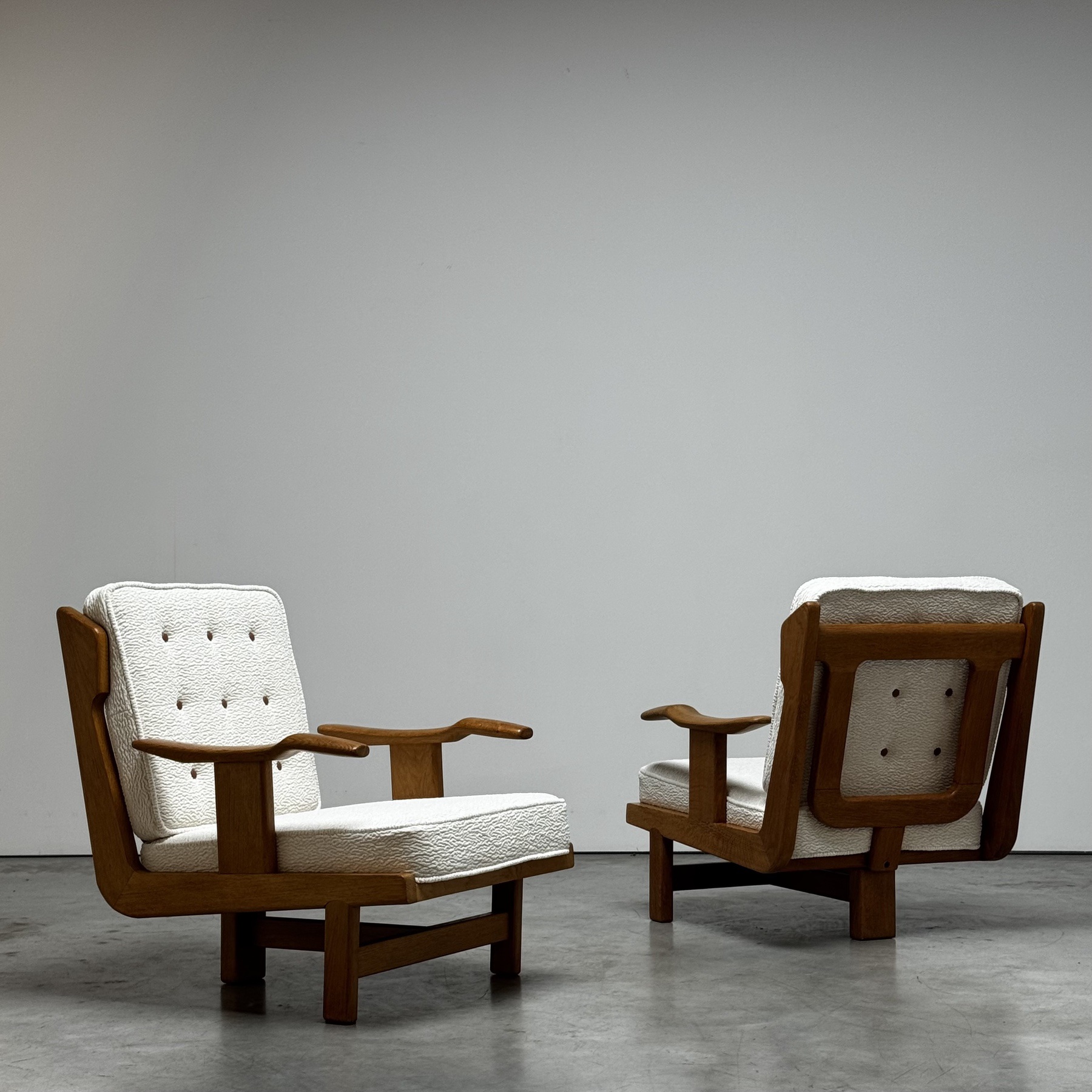 pair of oak armchairs
